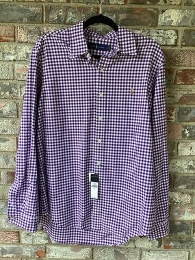 Ralph Lauren Purple Gingham Button-Down Shirt